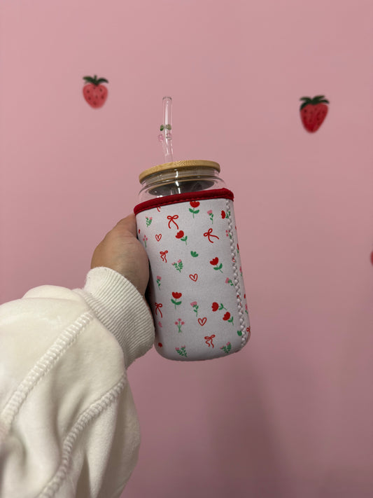 Manchon pour verre 16 oz | Boucles et fleurs