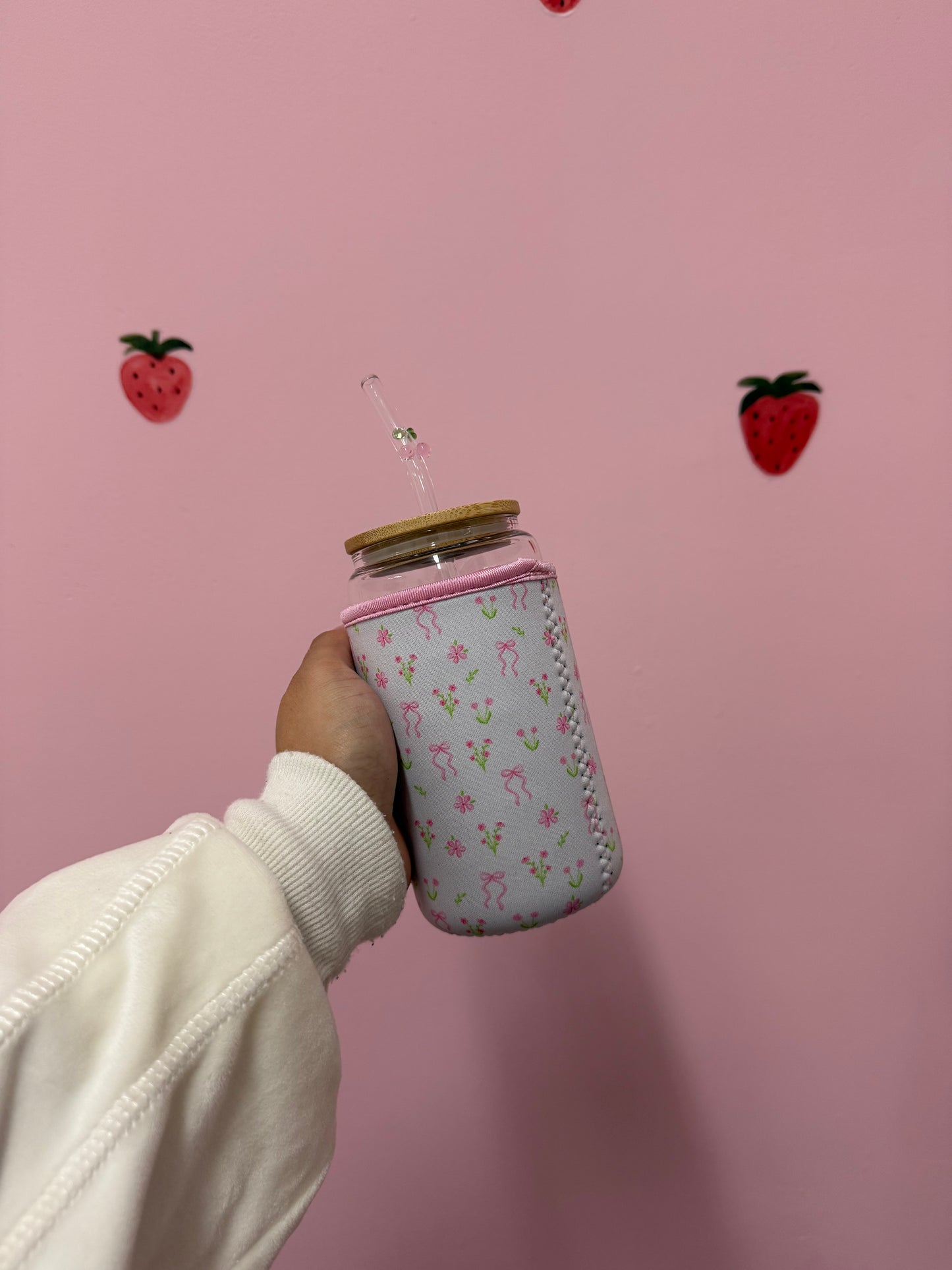 Manchon pour verre 16 oz | Bouquets de fleurs et boucles