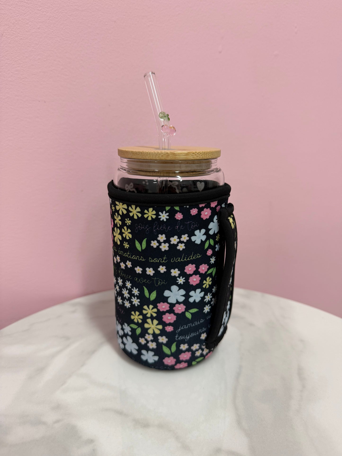 Manchon pour verre 16 oz | Affirmations positives florales