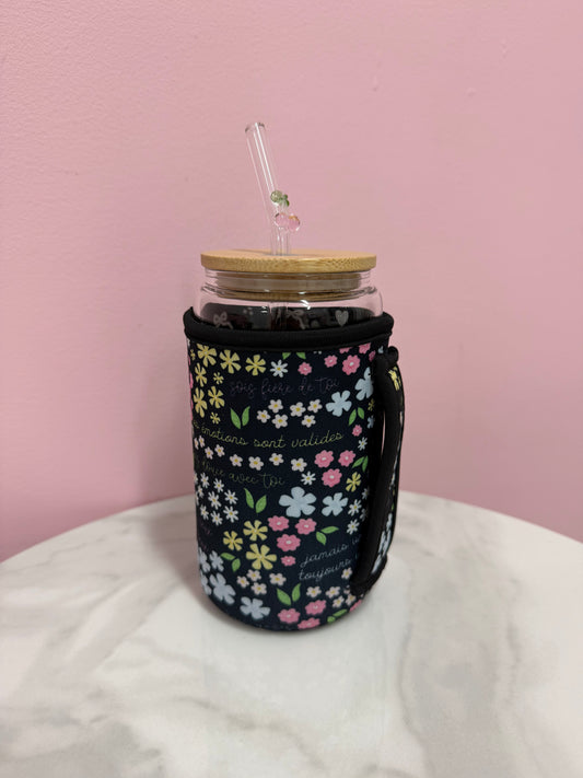 Manchon pour verre 16 oz | Affirmations positives florales