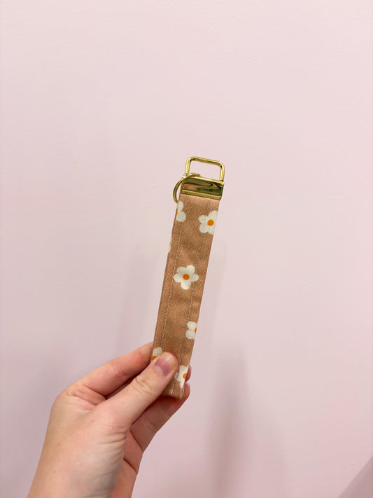 Porte-clés | Bracelet | Rose neutre et marguerites