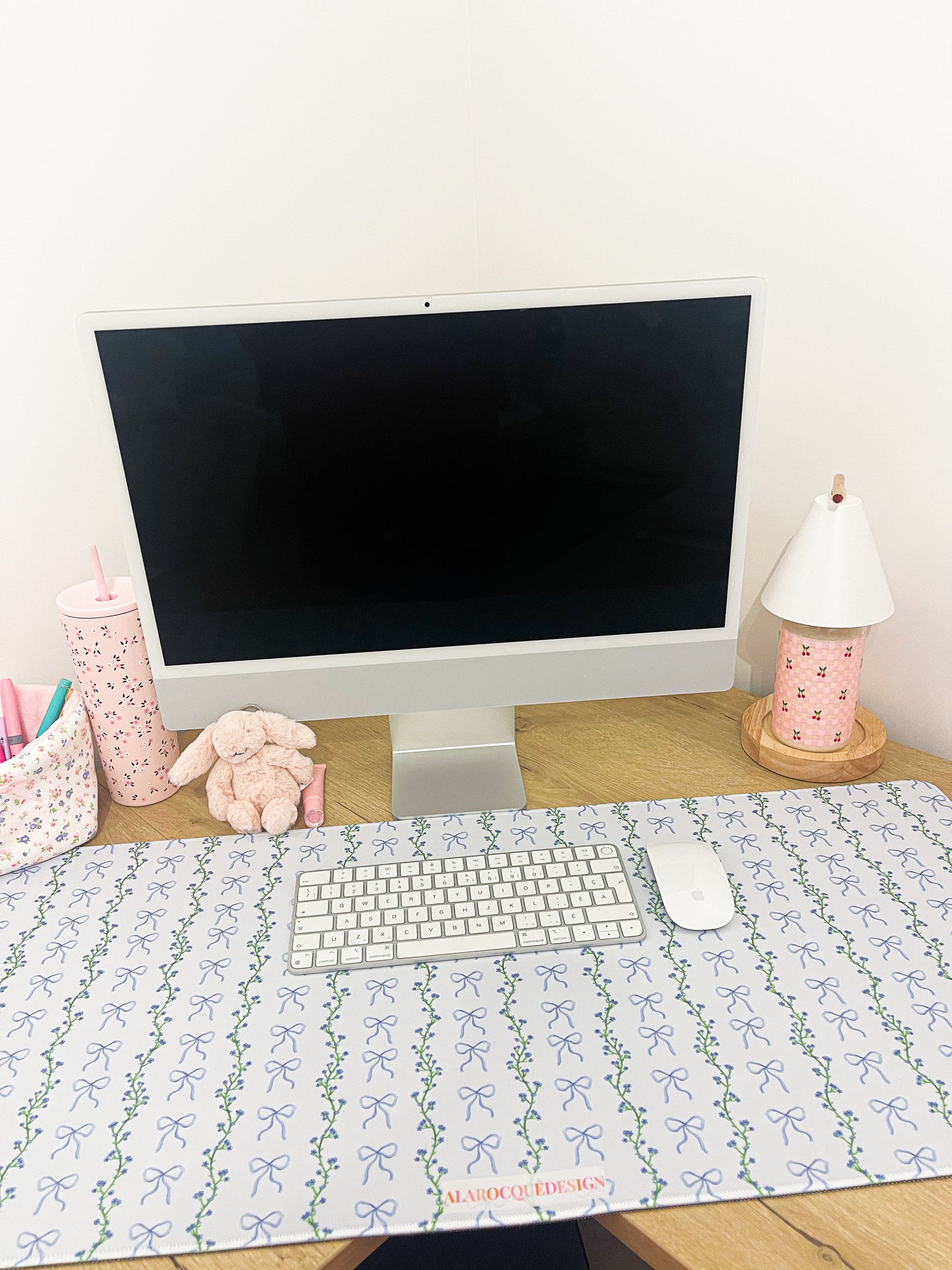 Tapis de bureau | Boucles bleues et tiges
