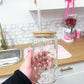 Dernière chance | Verre 16 oz | Minis fleurs roses et feuilles