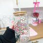 Verre 16 oz | Fleurs bleues, roses et blanches