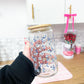 Verre 16 oz | Fleurs mélange de bleus