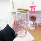 Verre 16 oz | Fleurs mélange de mauves