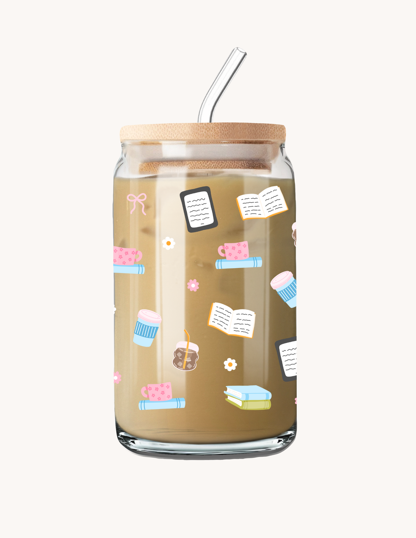 Verre 16 oz | Livres, cafés et liseuses