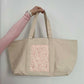 Sac | Fourre-tout | Rose et fleurs blanches