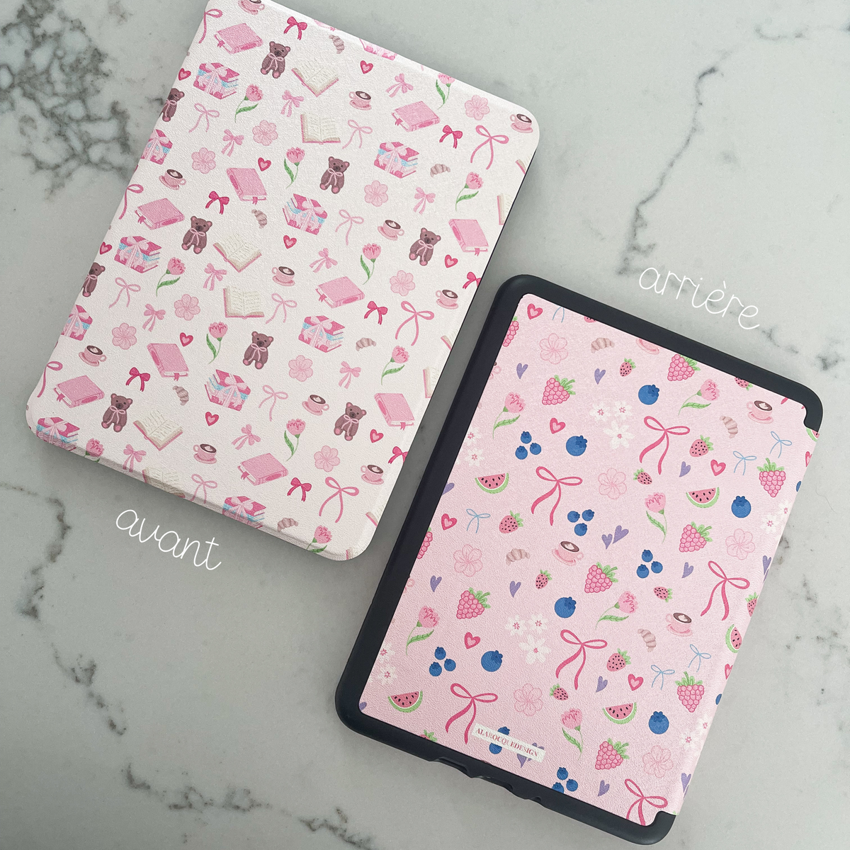 Étui à liseuse Kindle 7''  | Tiges et boucles bleues